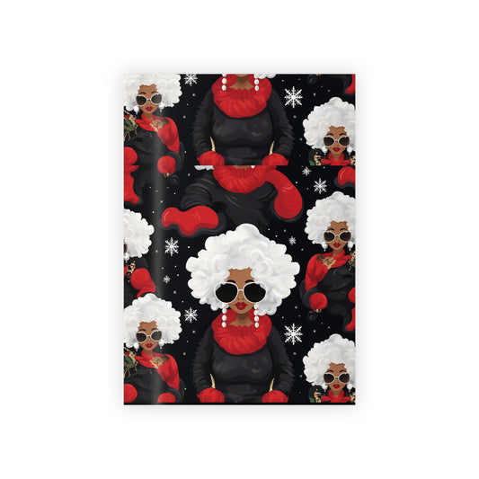 Melanin Mrs. Kringle Wrapping Paper Rolls, 1pc